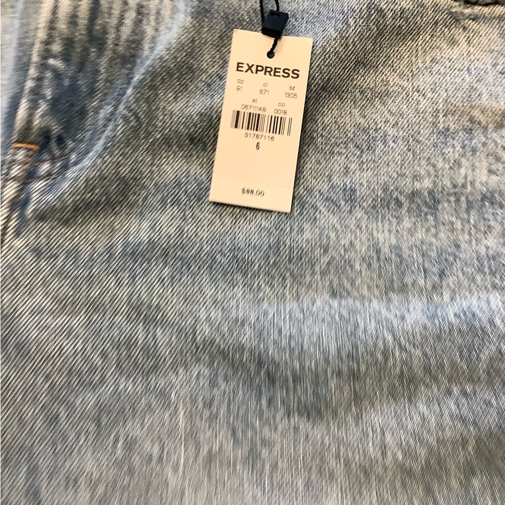 Express Light Blue Ankle Distressed Jeans - Picture 6 of 8